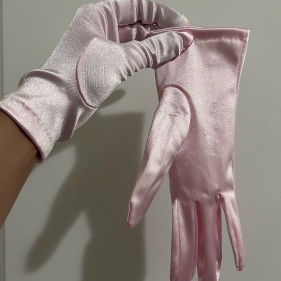 Accessories - Blush Satin Formal Gloves with Wrist Length